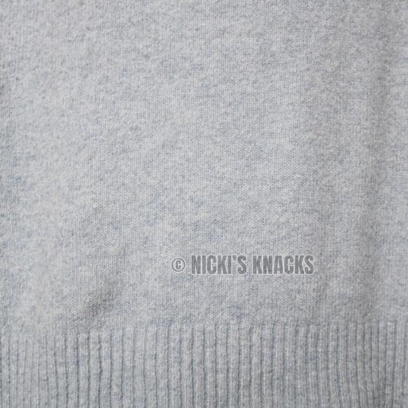 Pink Rose Light Blue Quarter Zip Sweater Vest Ribbed Collar Knit Top Size M - Picture 7 of 15